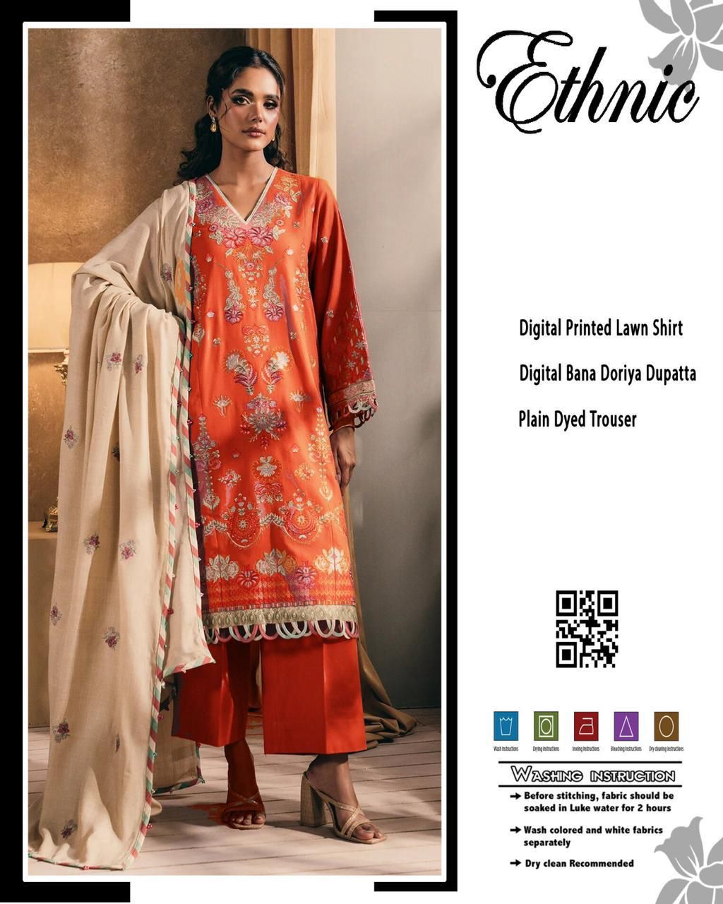  Premium Digital Printed LAWN  3pc     